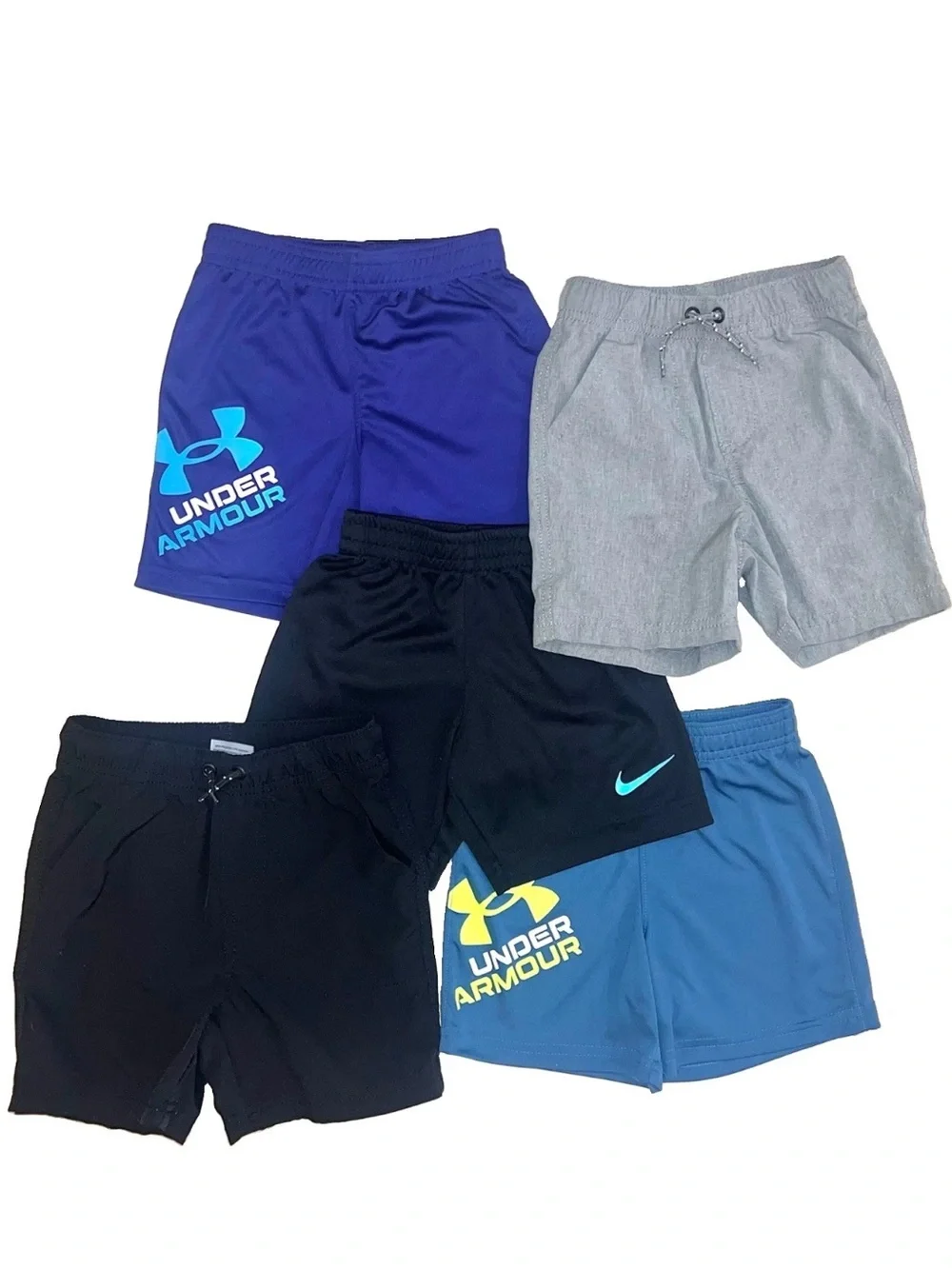 Toddler Boys Lot Of 5 Nike / Under Armour / Jumping Beans Active Shorts 3T